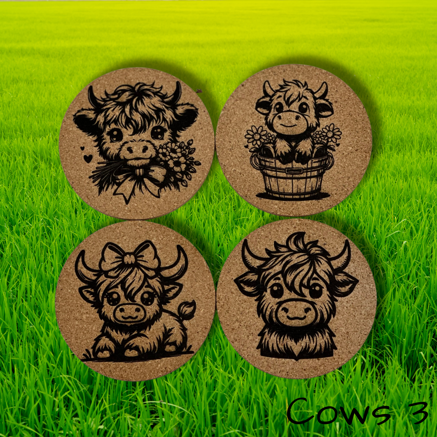 Highland Cow Coasters 3