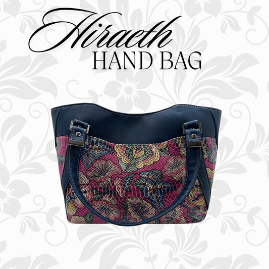 Navy & Printed Snakeskin Hiraeth Hand Bag